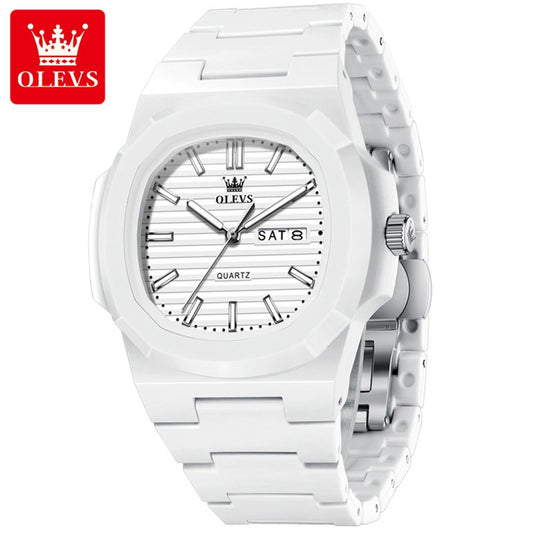 Reloj Deportivo Cuadrado Correa de Resina Moderno y Resistente al Agua