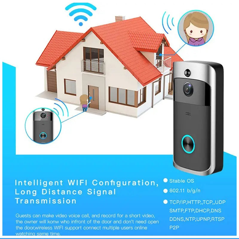 Cámara inteligente Portero Wifi DoorBell con Timbre para Smartphone