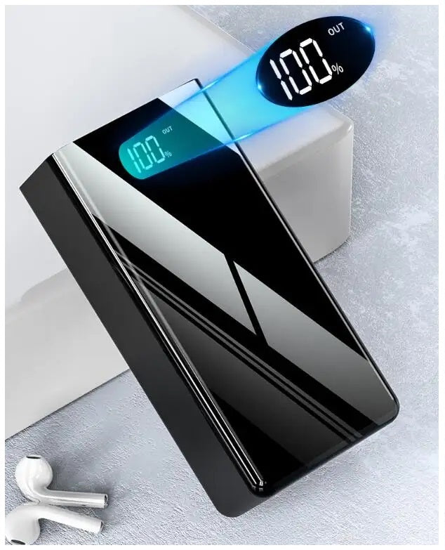 Cargador Portátil Power Bank 50000 mAh 3USB Tipo C Lightning linterna Negro