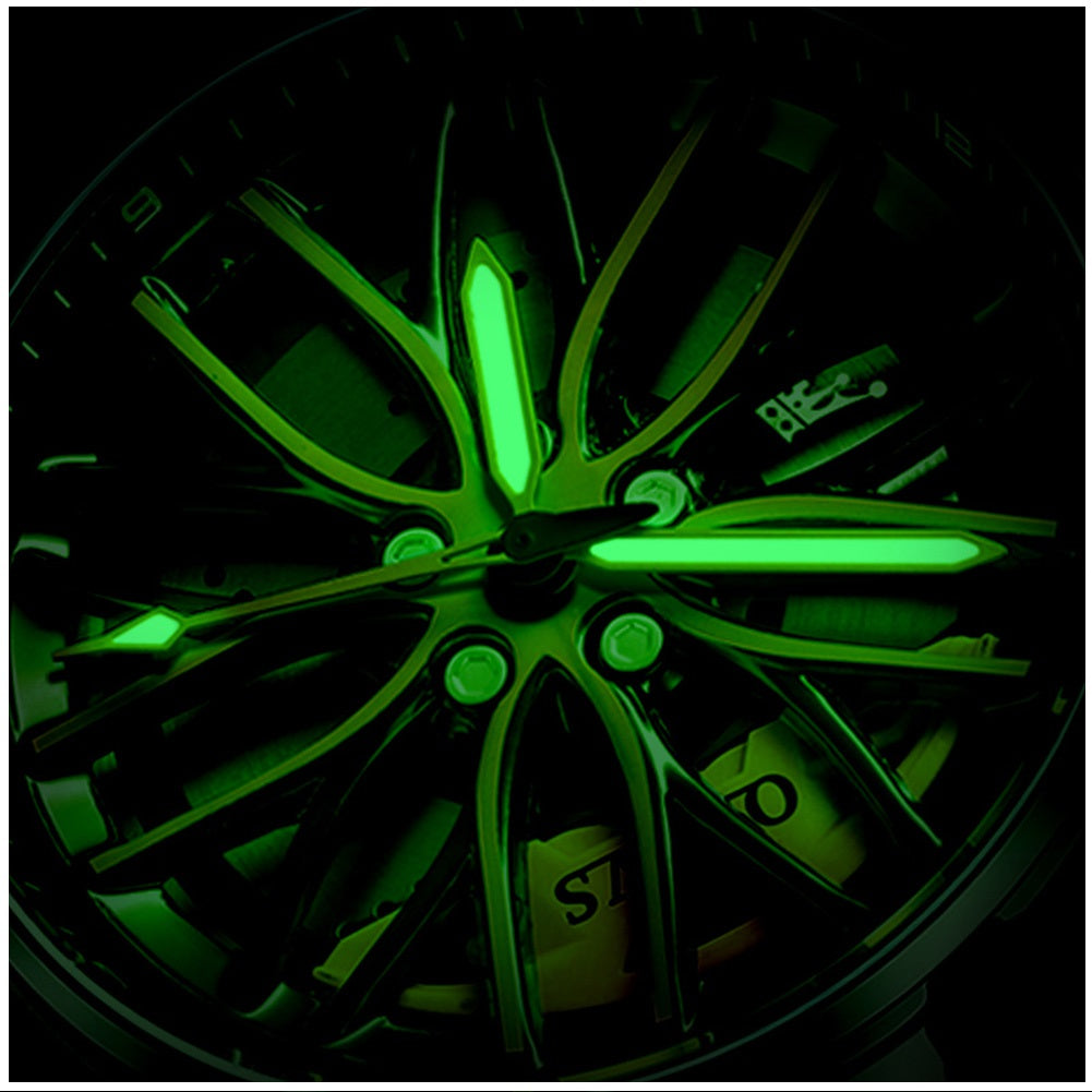 Reloj para Hombre con Diseño Exclusivo Llanta de Coche Giratoria