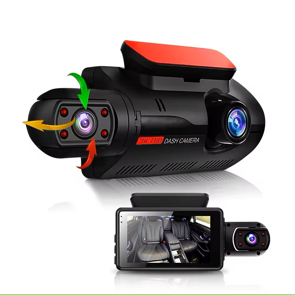 Dash Cam Cámara Dual 1080P Ángulo Amplio de 150° Grabación en Bucle