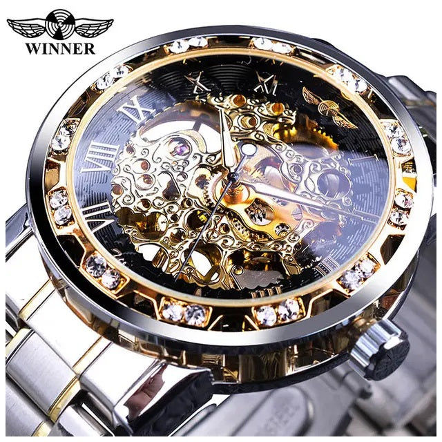 Reloj Mecánico Automático Winner de Lujo Correa Acero Inoxidable