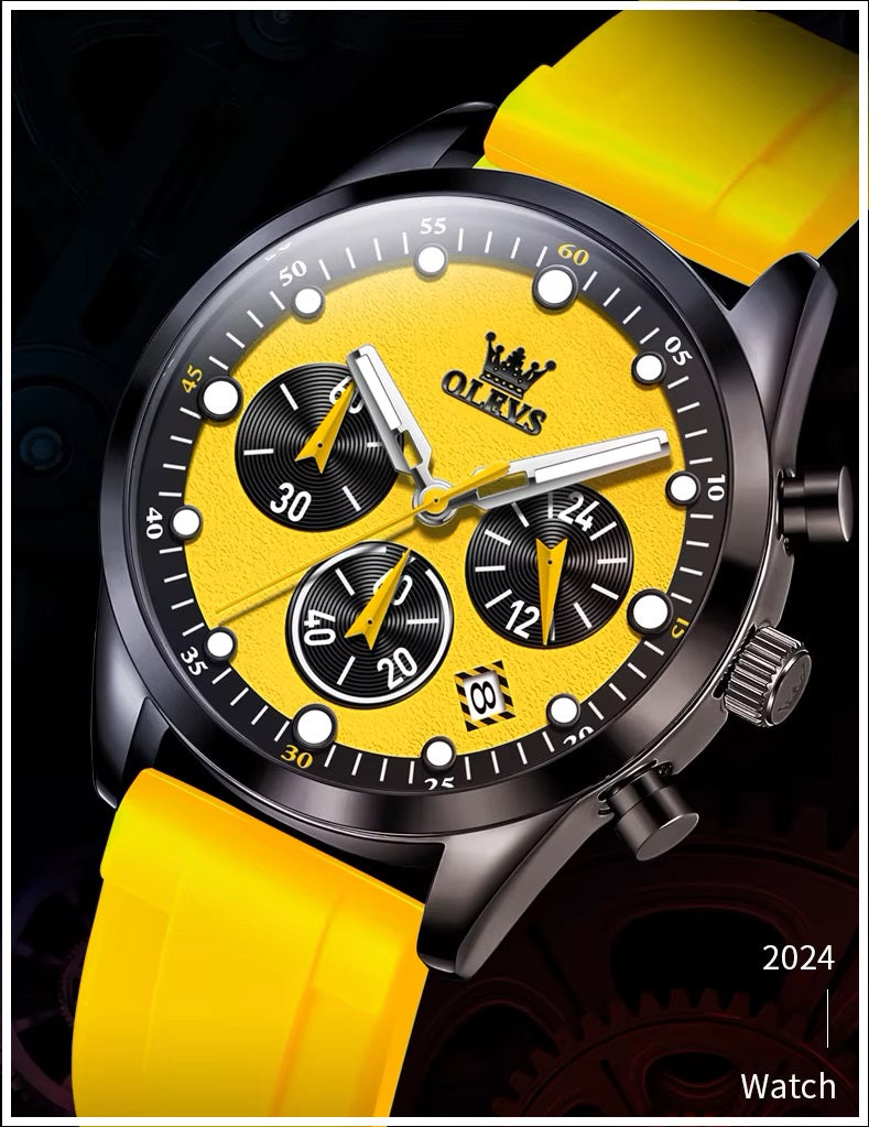 Reloj Deportivo Multifuncional para Hombre con Cronógrafo, Calendario