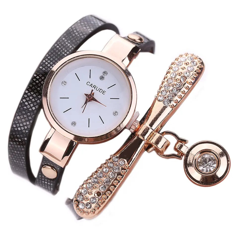 Reloj de lujo Personalizado para Mujeres con Incrustaciones y Pulsera