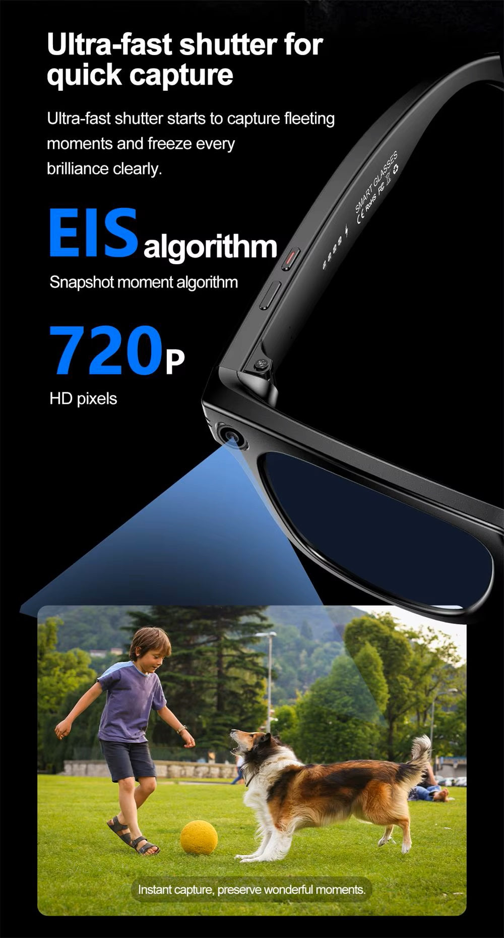 Gafas Inteligentes M01 con Cámara HD ChatGPT Traducción y Reducción de Ruido