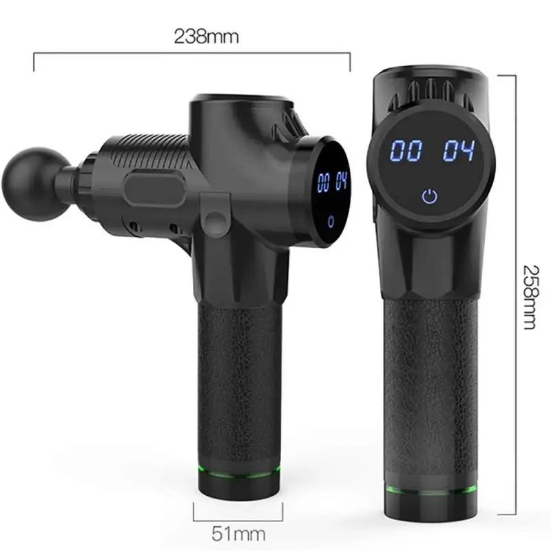 Masajeador Muscular Pistola Gun 30 Velocidades Digital 2500 mAh Negro