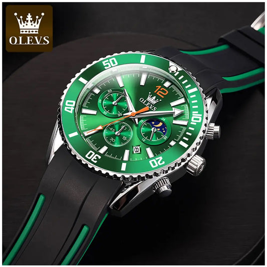 Reloj Cronógrafo Deportivo para Hombre Calendario Resistencia al Agua