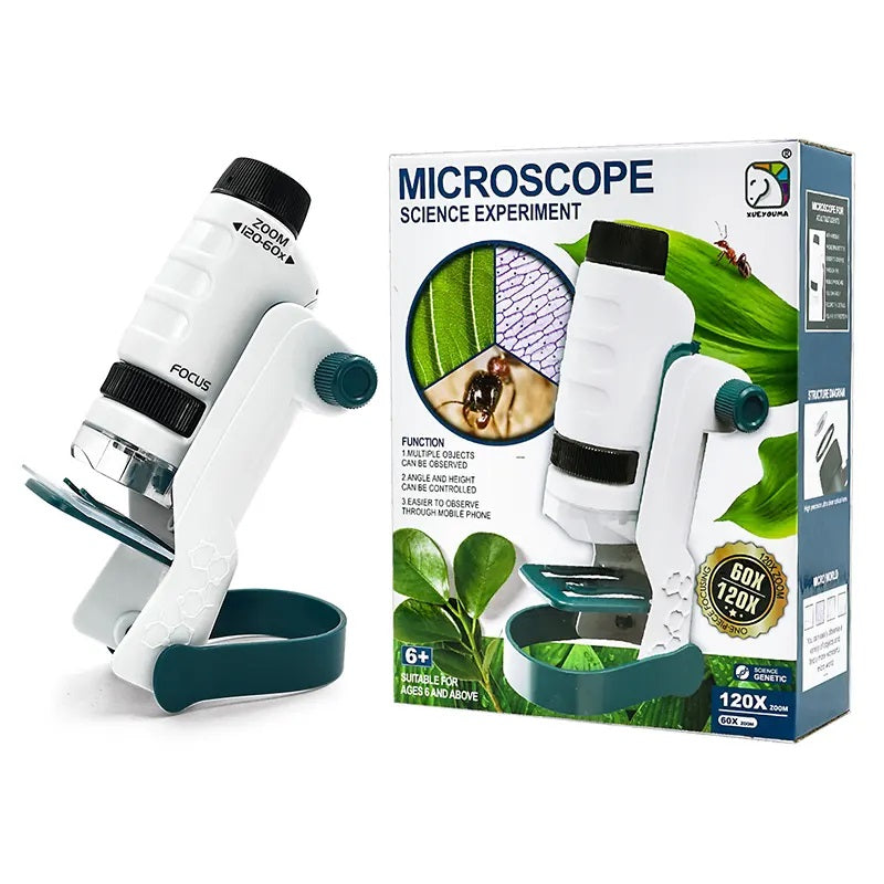 Microscopio 3 en 1 Educativo Infantil 120X Luz LED Integrado