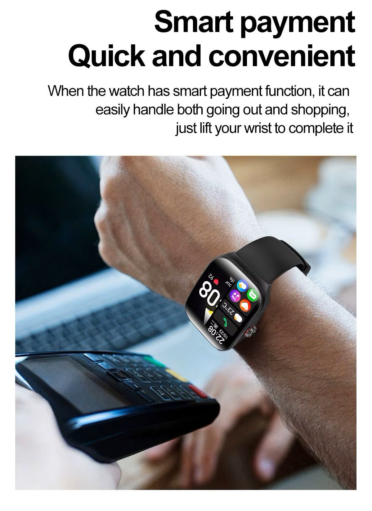 Smartwatch HK80 Pantalla AMOLED 1.95 pulgadas, IP68 Salud Deporte