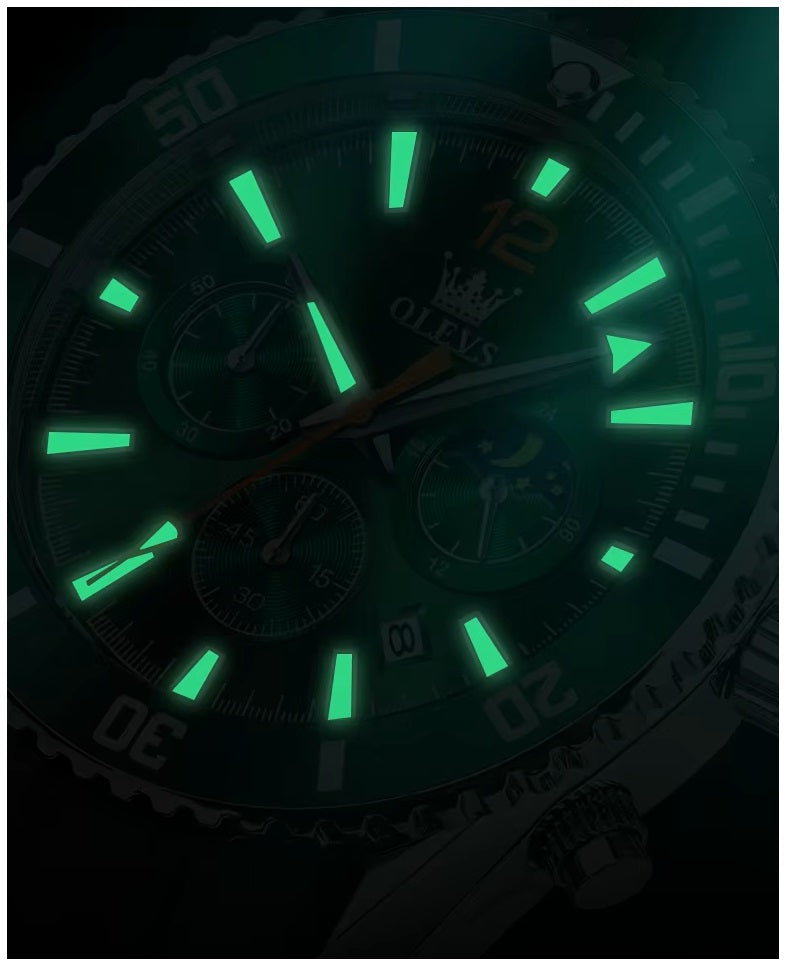 Reloj Cronógrafo Deportivo para Hombre Calendario Resistencia al Agua