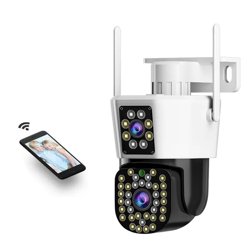 Cámara Seguridad WiFi Doble Lente Monitoreo 360° Full HD 110° Visión