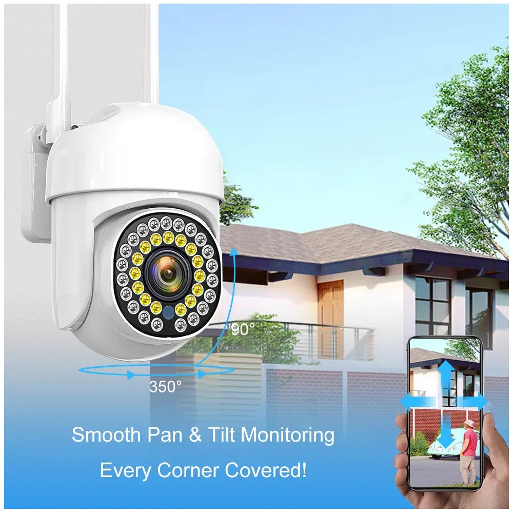 Cámara de Seguridad WiFi Monitoreo 360° Full HD 110° Visión Detección