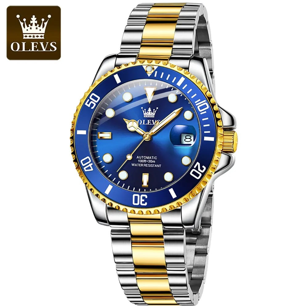 Reloj para Hombre de Lujo OLEVS Acero Inoxidable Cuarzo Sumergible 30M