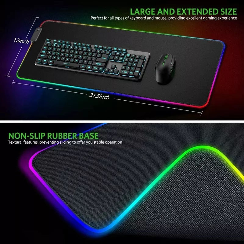 Mousepad Gamer Led RGB USB 80X30cm