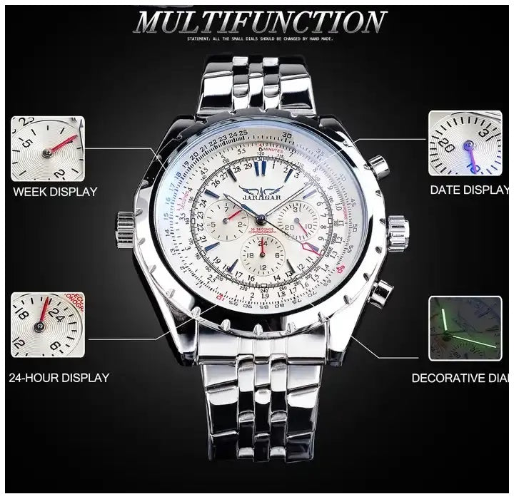 Reloj Automático Deportivo para Hombre Movimiento Mecánico Cronógrafo
