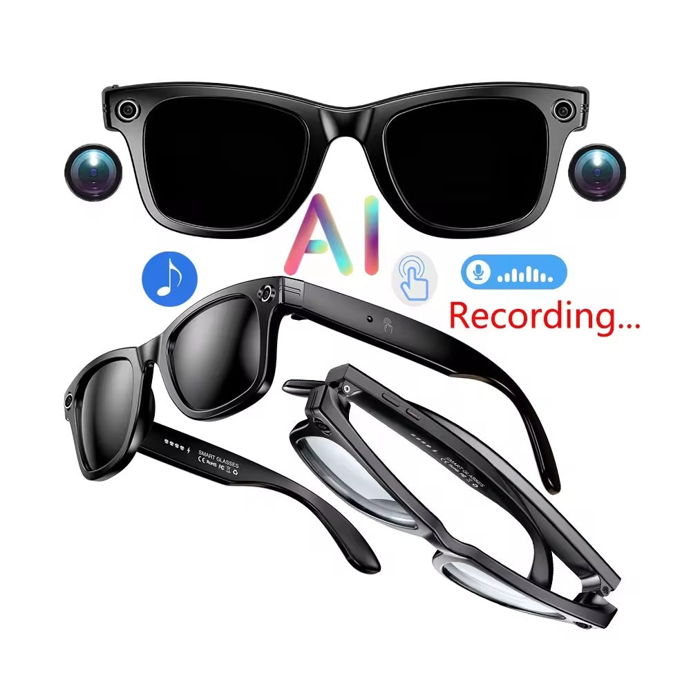 Gafas Inteligentes M01 con Cámara HD ChatGPT Traducción y Reducción de Ruido