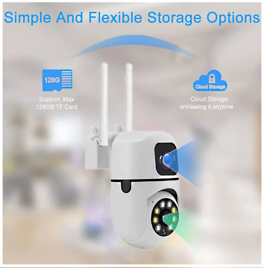 Cámara de Seguridad WiFi Lente Dual Monitoreo 360° Full HD 110° Visión