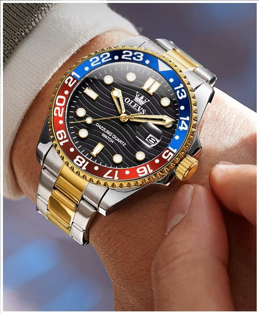 Reloj de Pulsera Hombre Deportivo y de Lujo Correa de Acero Inoxidable