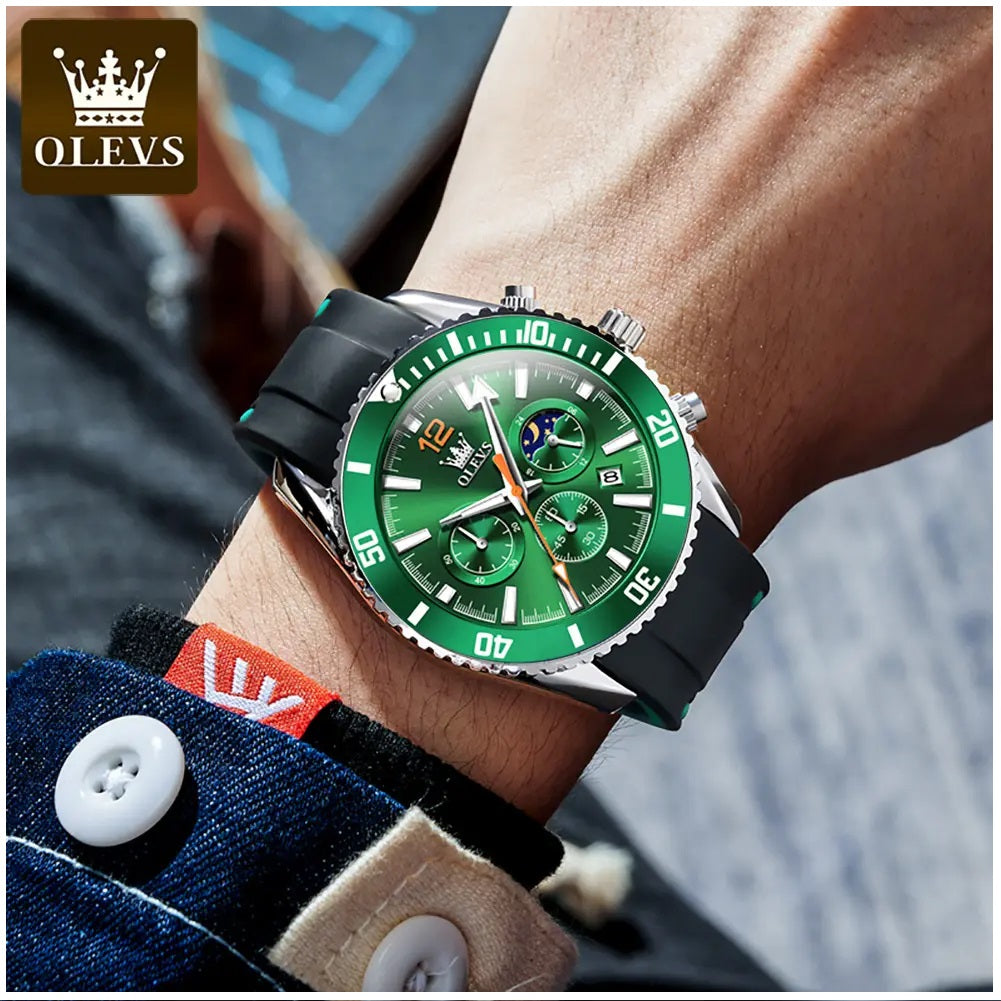 Reloj Cronógrafo Deportivo para Hombre Calendario Resistencia al Agua