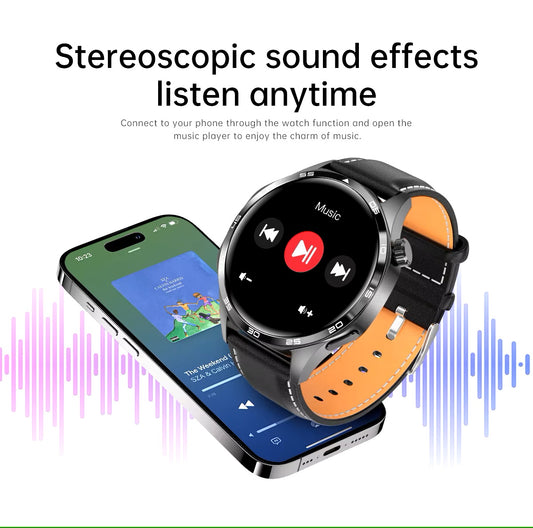 Smartwatch Reloj Inteligente Correa Cuero Asistente de voz IA 300 mAh