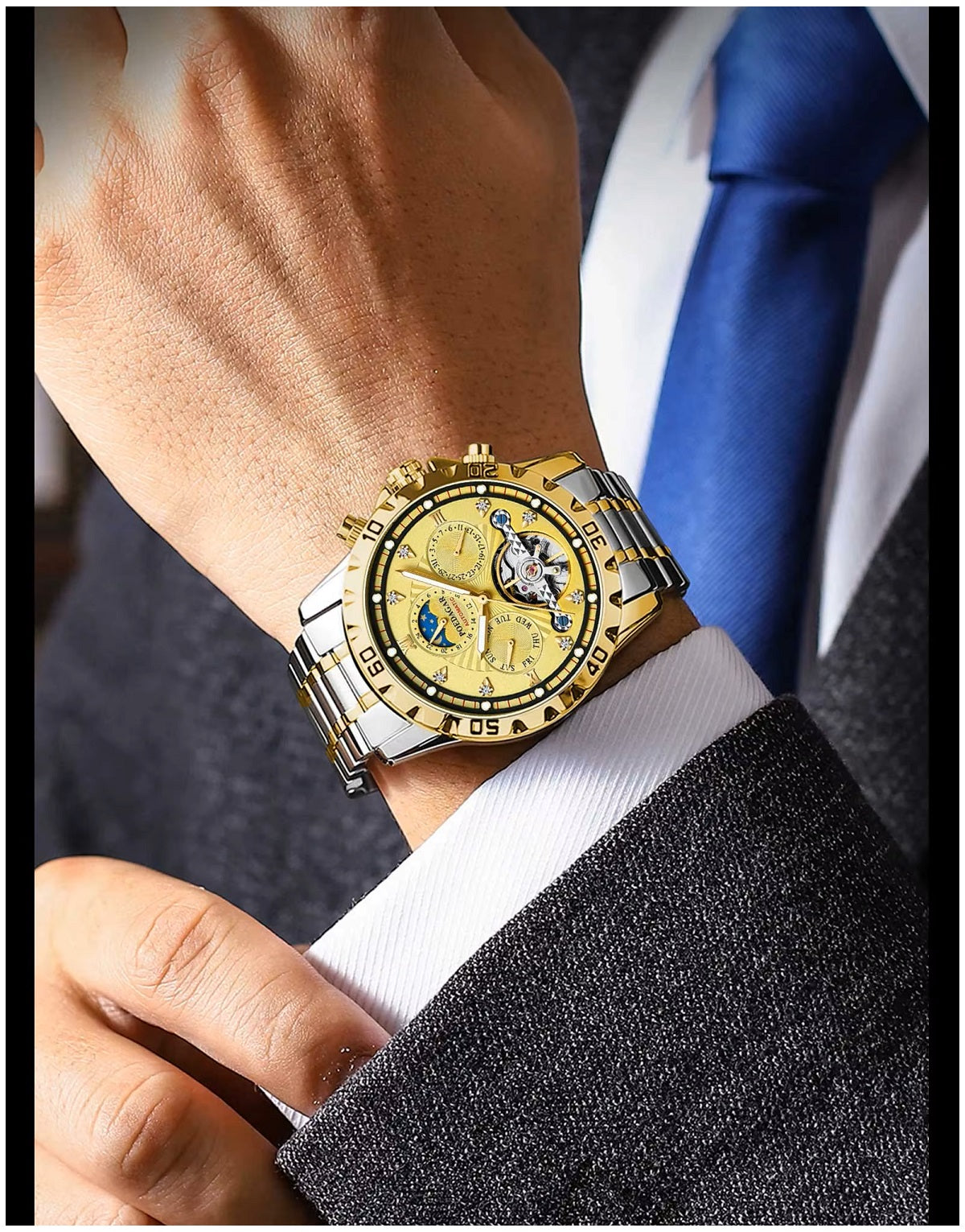 Reloj Automático Mecánico para Hombre Visualización Completa