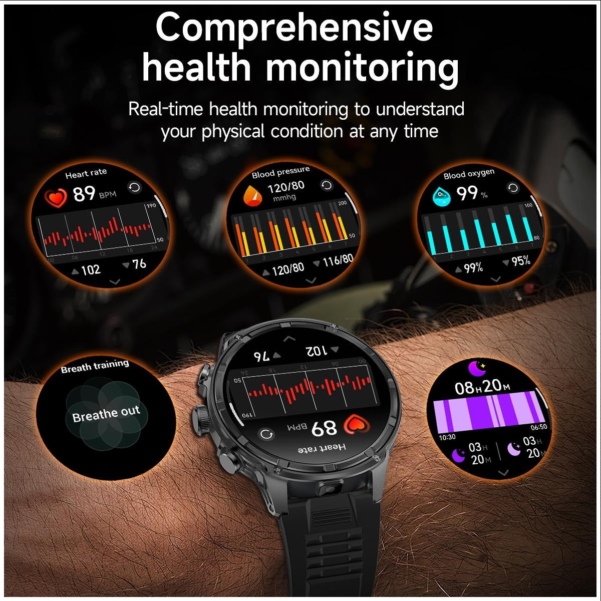 Reloj Inteligente V99 AMOLED 1.85 Batería 710mAh, Llamadas Bluetooth Salud