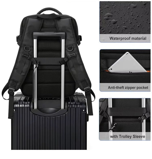 Mochila Impermeable Antirrobo Puerto USB para Laptop y Viajes 20-39L