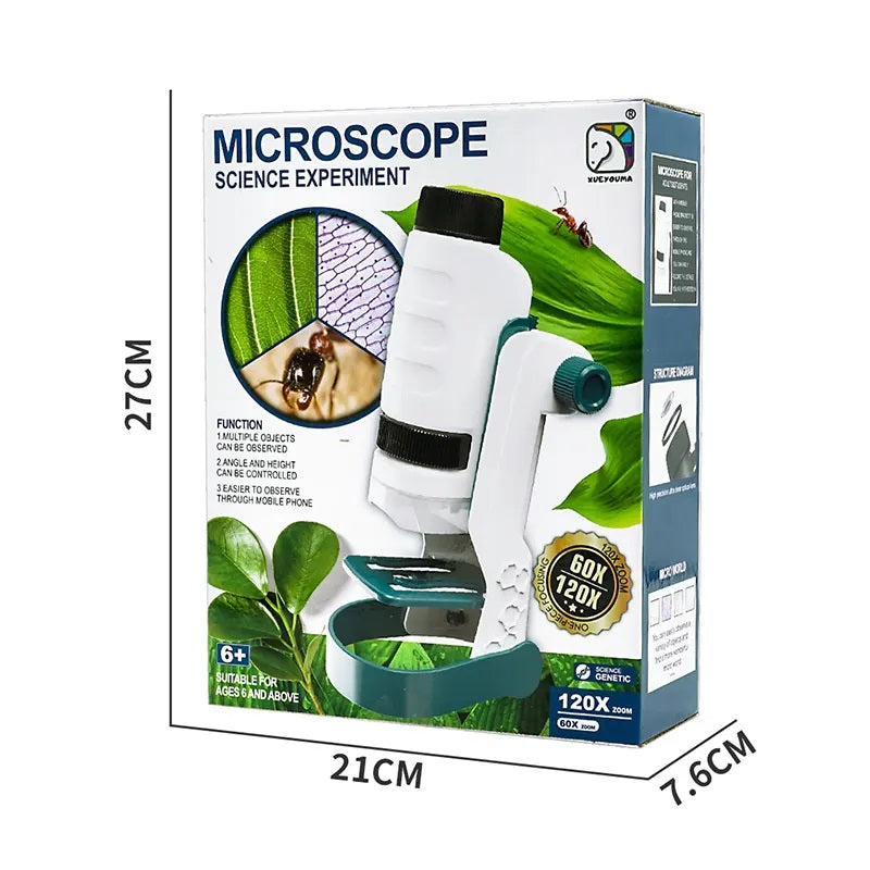 Microscopio 3 en 1 Educativo Infantil 120X Luz LED Integrado