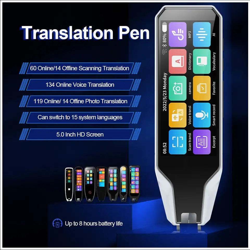 Lápiz Traductor Portátil Inteligente 134 Idiomas. Funciona como Escáner y Traductor en línea y sin conexión