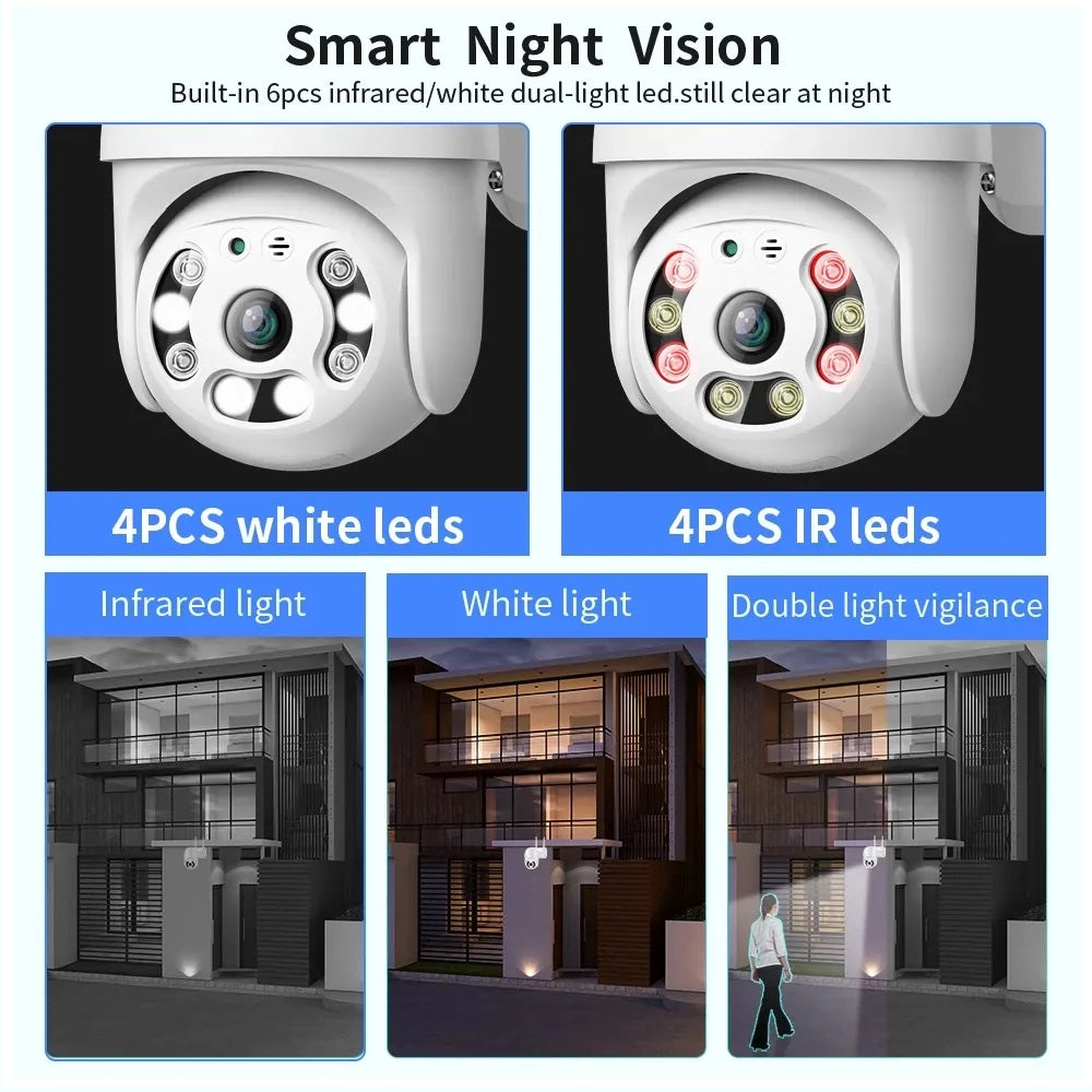 Cámara de Seguridad WiFi 1080P Visión Nocturna Rotación 360° IP66