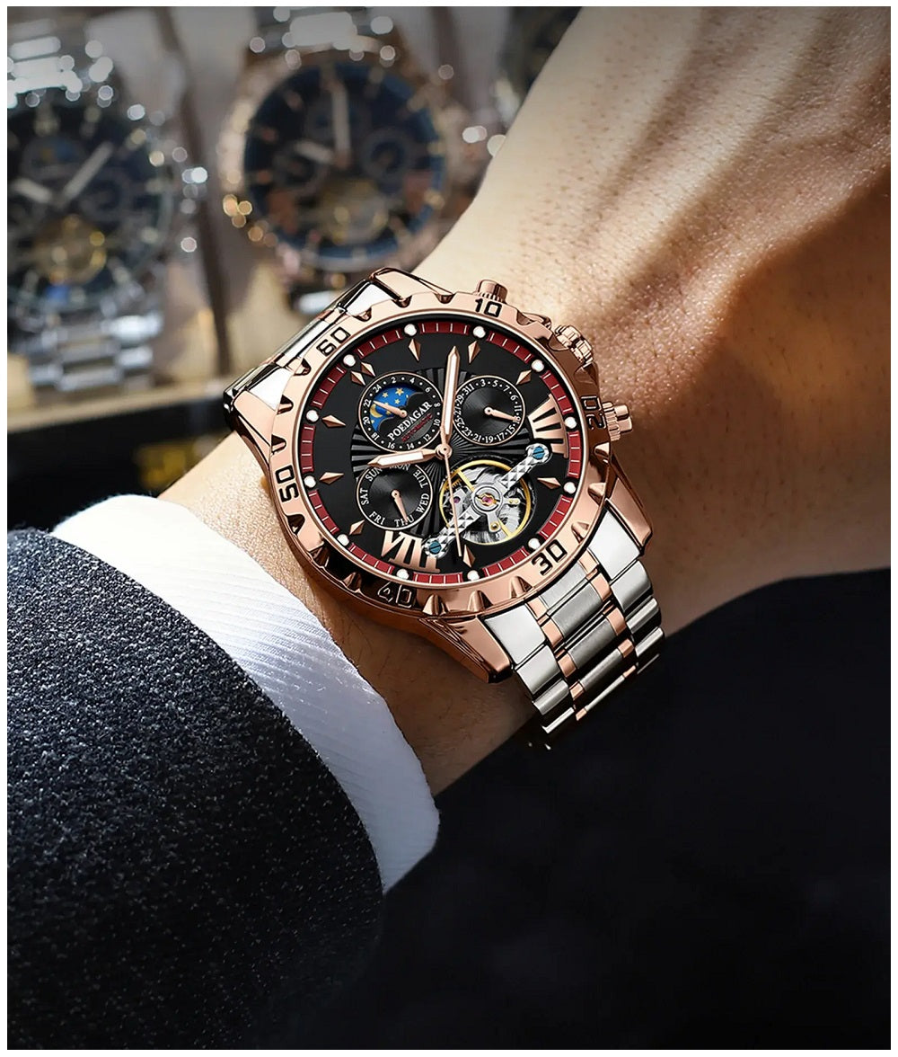 Reloj Automático de Lujo para Hombre Mecánico Impermeable 3ATM