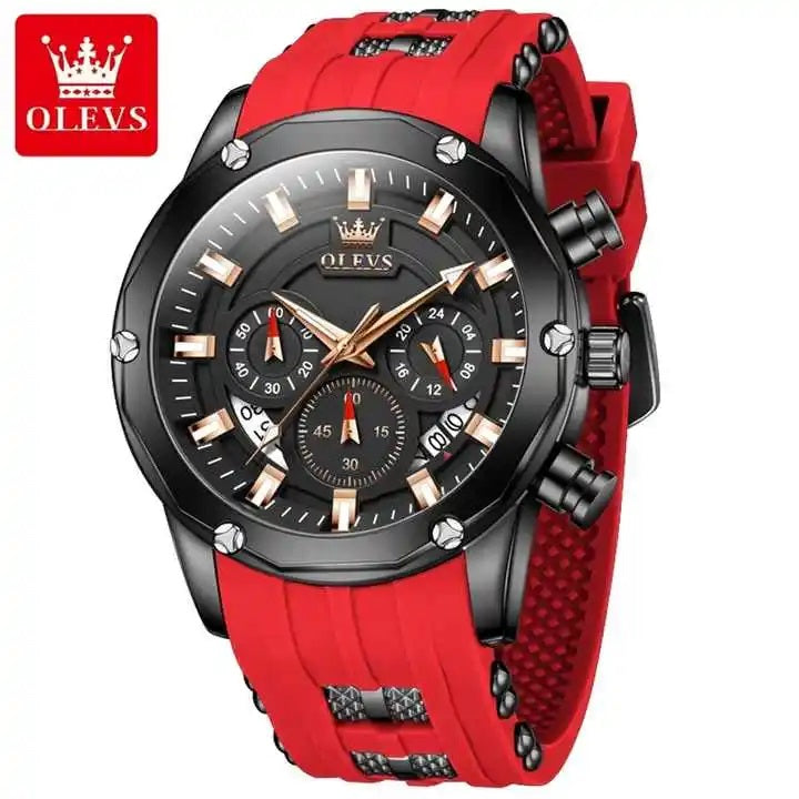 Reloj Quartz Deportivo de Lujo OLEV Cronógrafo Cuarzo Sumergible 30M