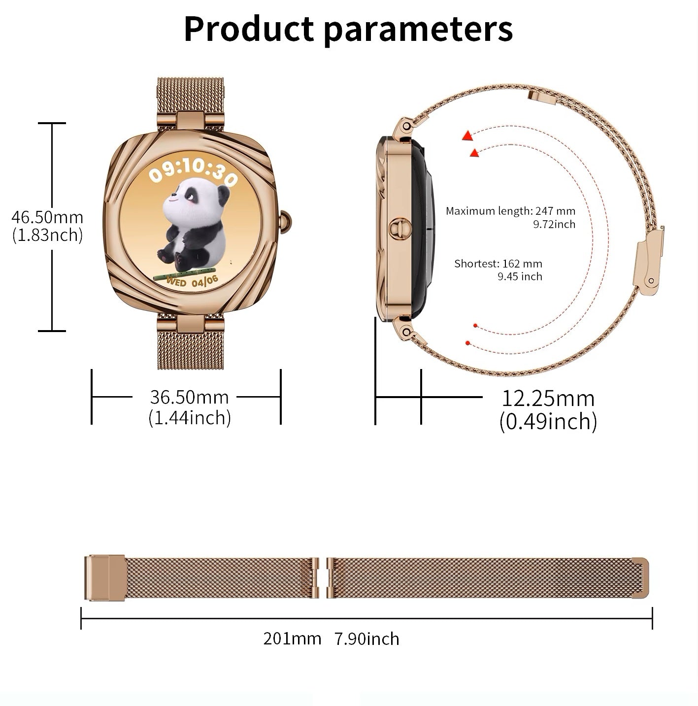 Smartwatch Reloj Inteligente Elegante AW5 Amoled 220mAh IP68 Salud