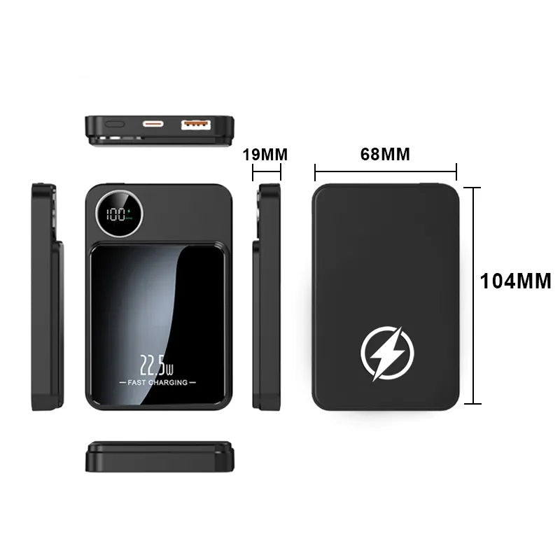 Batería Portátil Power Bank Magnética carga Inalámbrica 30000 mAh 22W