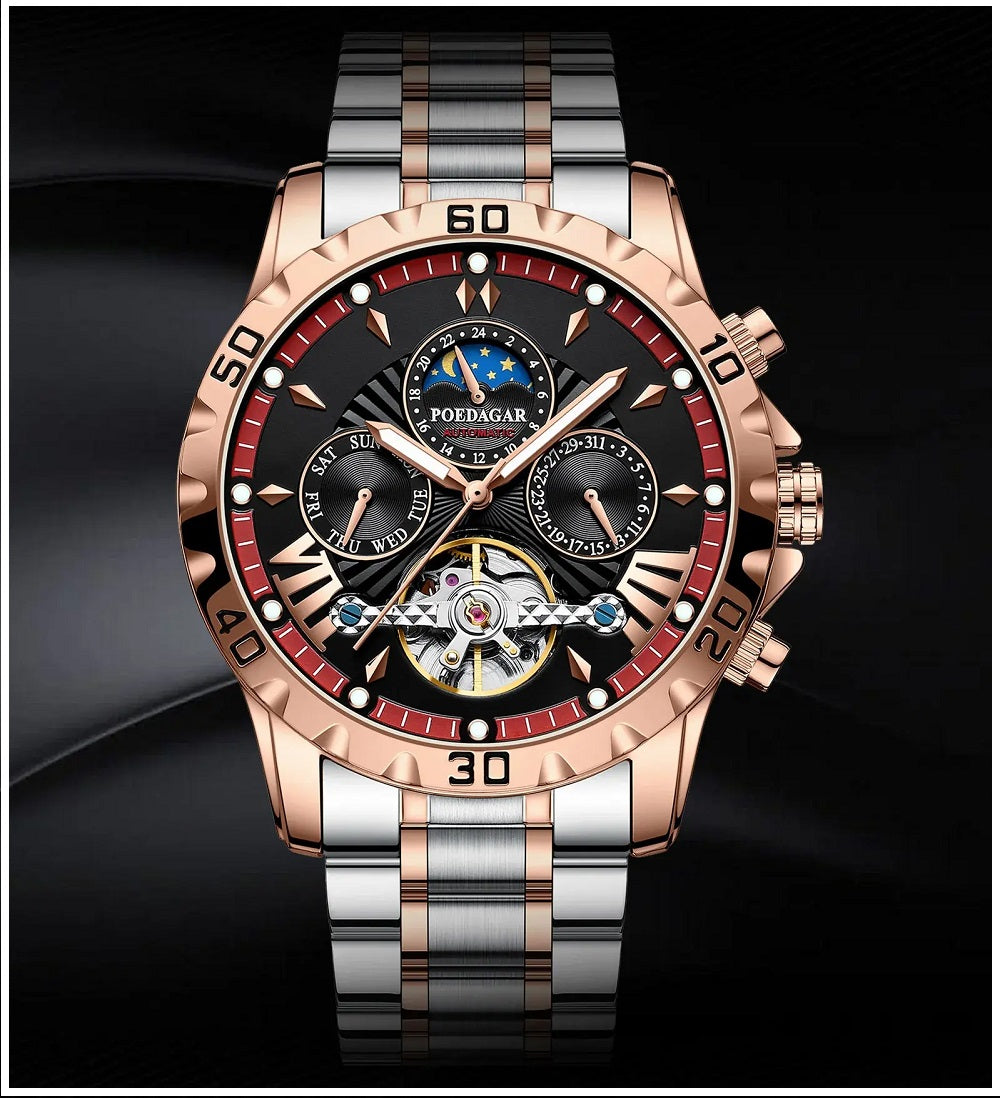 Reloj Automático de Lujo para Hombre Mecánico Impermeable 3ATM