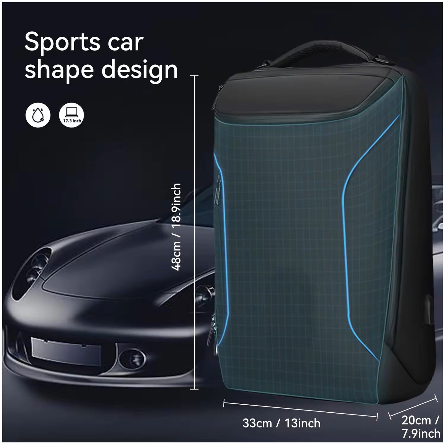 Mochila Impermeable Multifuncional Carga USB Ideal Viajes y Oficina