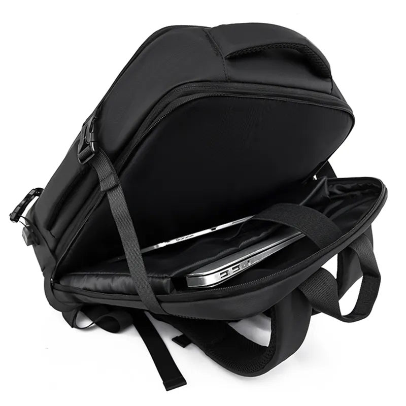 Mochila Laptop Ejecutiva Expandible USB Impermeable Antirrobo 20-39L