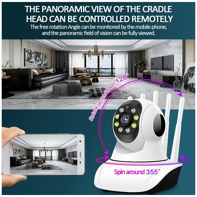 Cámara Inteligente A1 Rotación 360° Full HD 1080P y Visión Nocturna