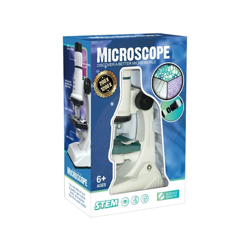 Microscopio Educativo Infantil 1200X Luz LED Lentes HD
