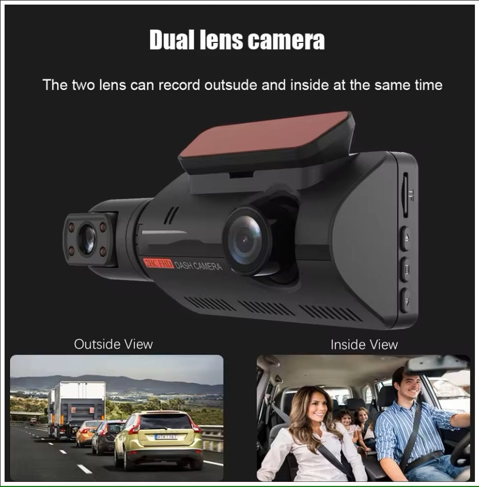 Dash Cam Cámara Dual 1080P Ángulo Amplio de 150° Grabación en Bucle