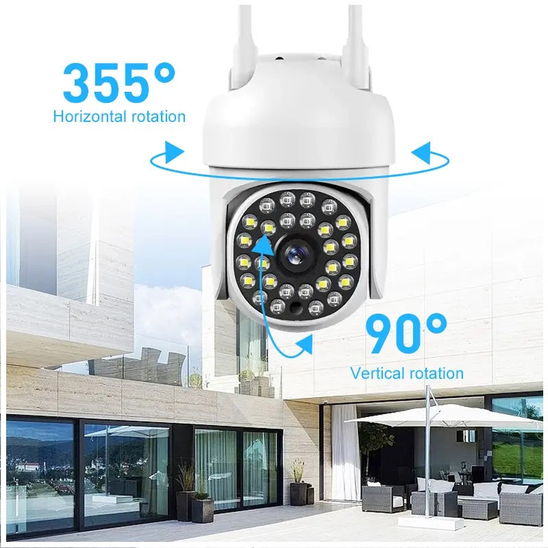 Cámara de Seguridad WiFi Monitoreo 360° Full HD 110° Visión Detección