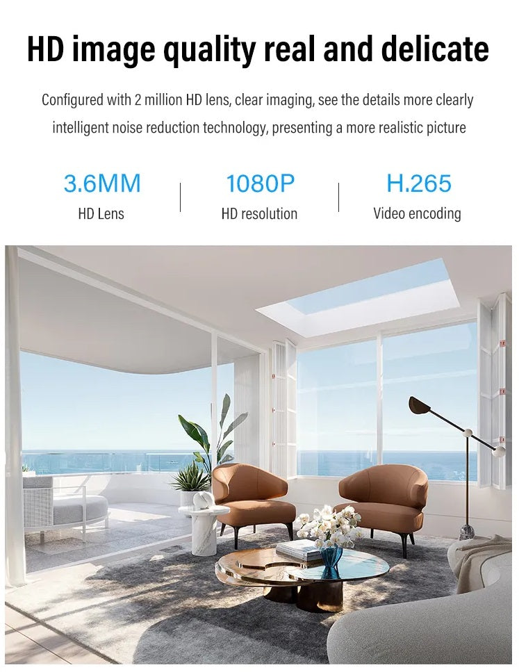 Cámara de Seguridad WiFi 1080P Visión Nocturna Rotación 360° IP66