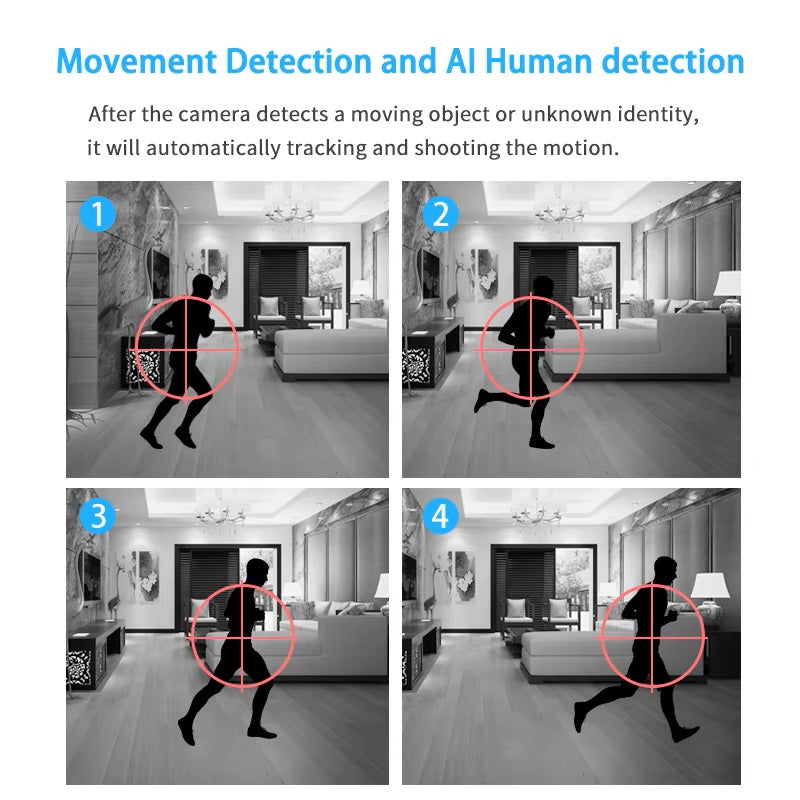 Cámara Inteligente Rotación 360° Detección Movimiento Visión Nocturna