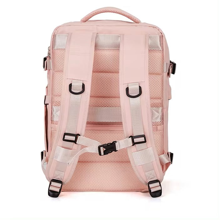 Mochila Femenina Impermeable de Gran Capacidad con Puerto USB
