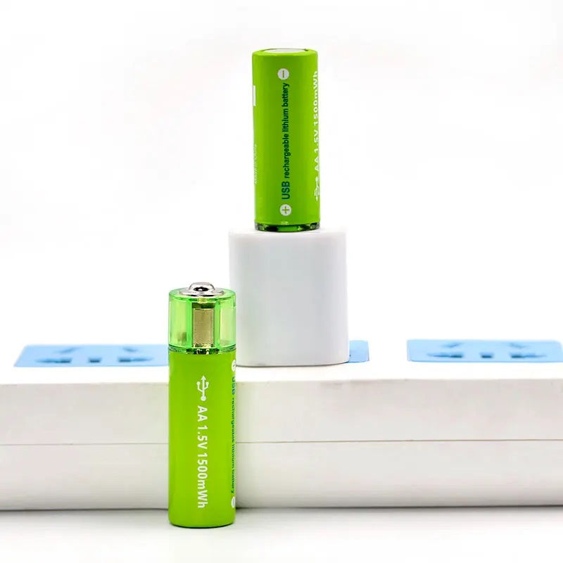 Pack de 4 Pilas AA USB Litio Recargables 1.5V 2200mAh 1200 Cargas