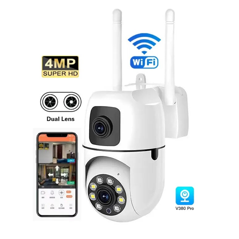 Cámara de Seguridad WiFi Lente Dual Monitoreo 360° Full HD 110° Visión