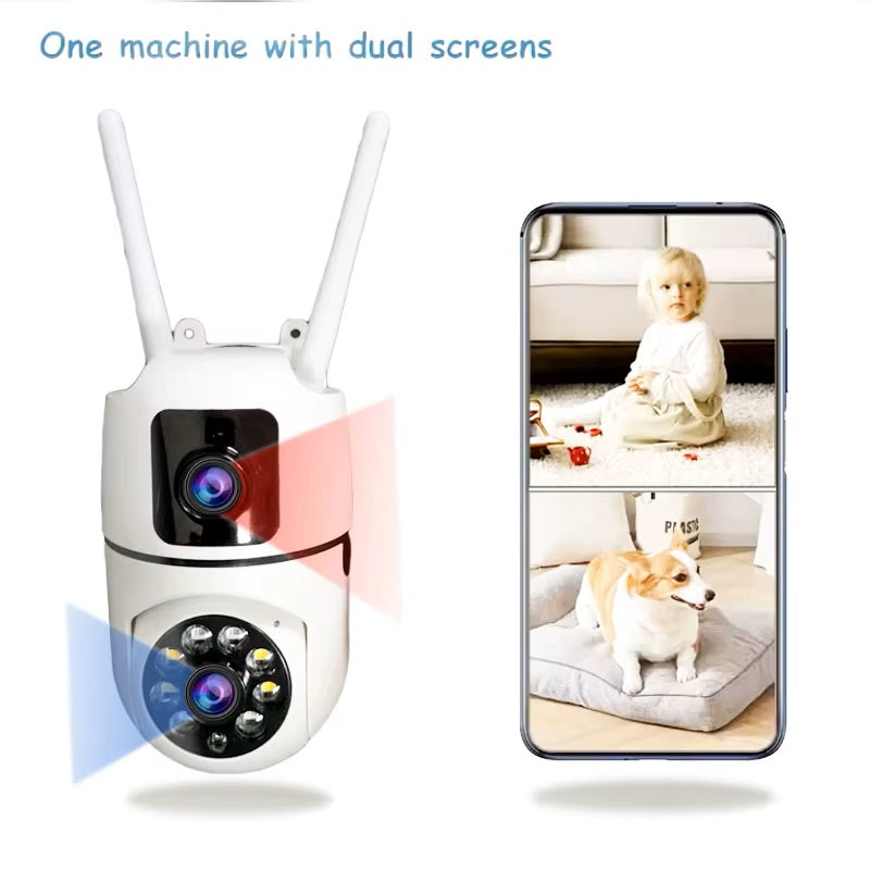 Cámara de Seguridad WiFi Lente Dual Monitoreo 360° Full HD 110° Visión