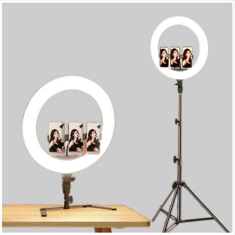 Aro LED de 18 Pulgadas y 45cm 3 soportes control remoto y atril de 2.10 mts