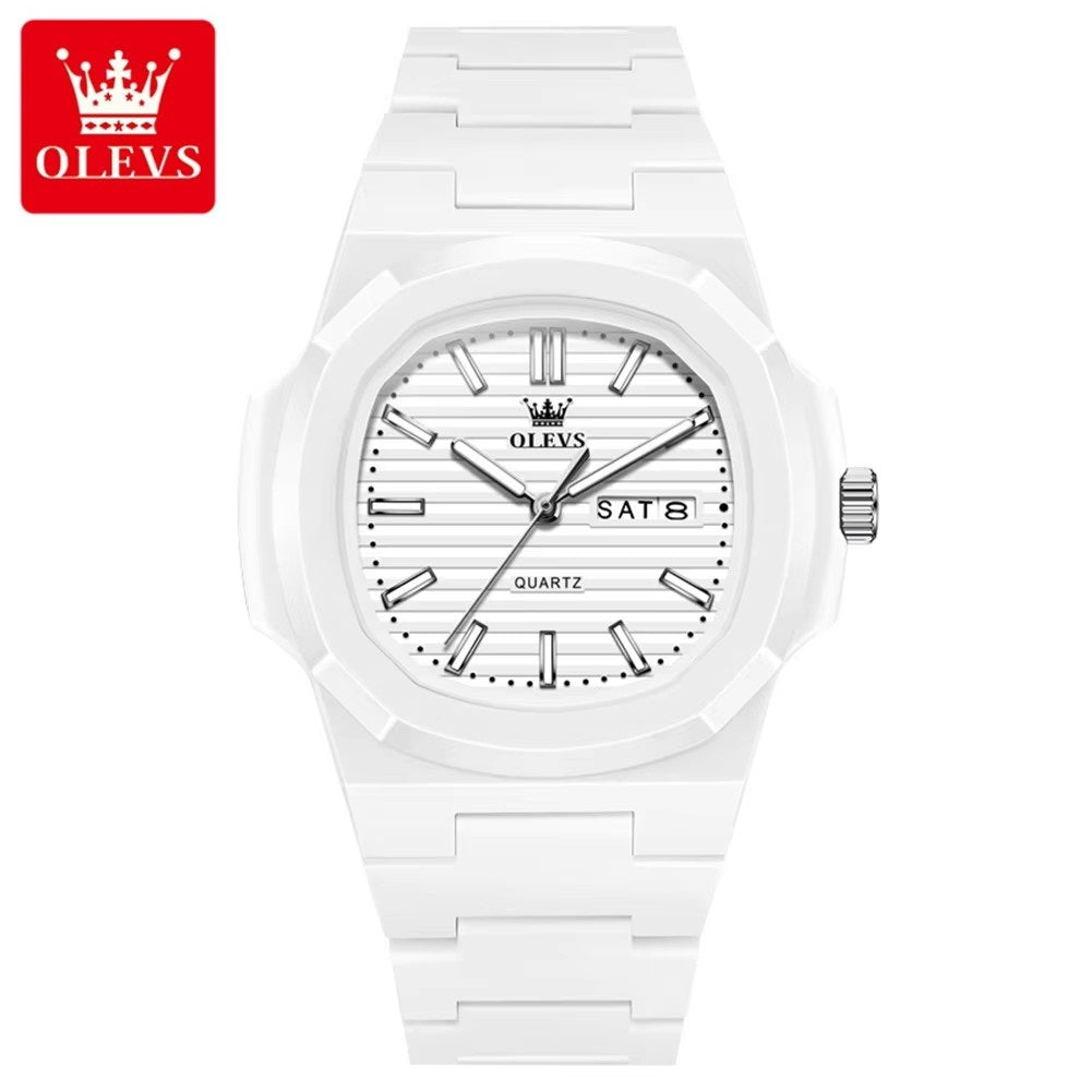 Reloj Deportivo Cuadrado Correa de Resina Moderno y Resistente al Agua