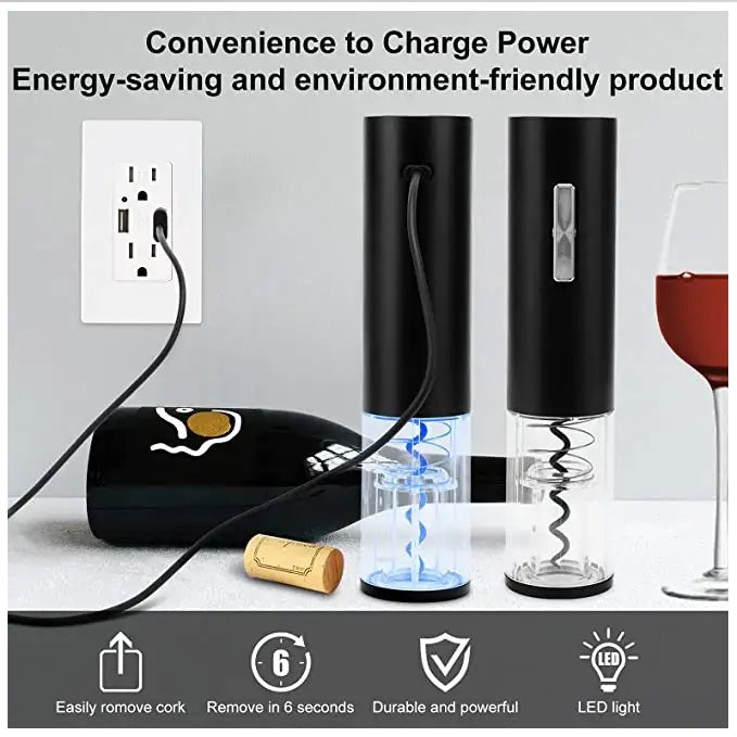 Sacacorchos Eléctrico Destapador de vino Automático Recargable USB